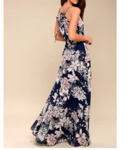 Navy floral print maxi dress